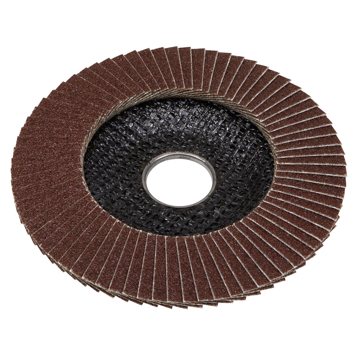 Sealey FD11560E10 60Grit Flap Discs Aluminium Oxide Ø115mm Ø22mm Bore - Pack of 10