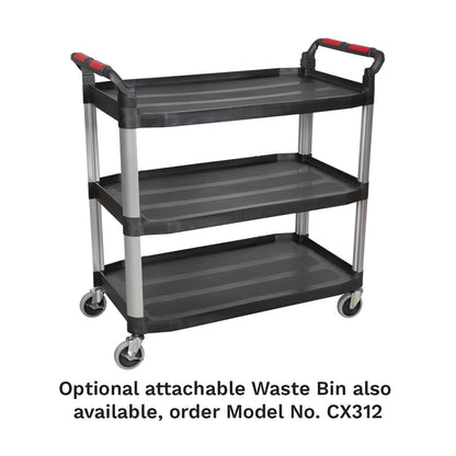 Sealey CX310 Workshop Trolley 3-Level Composite - 3 Wall