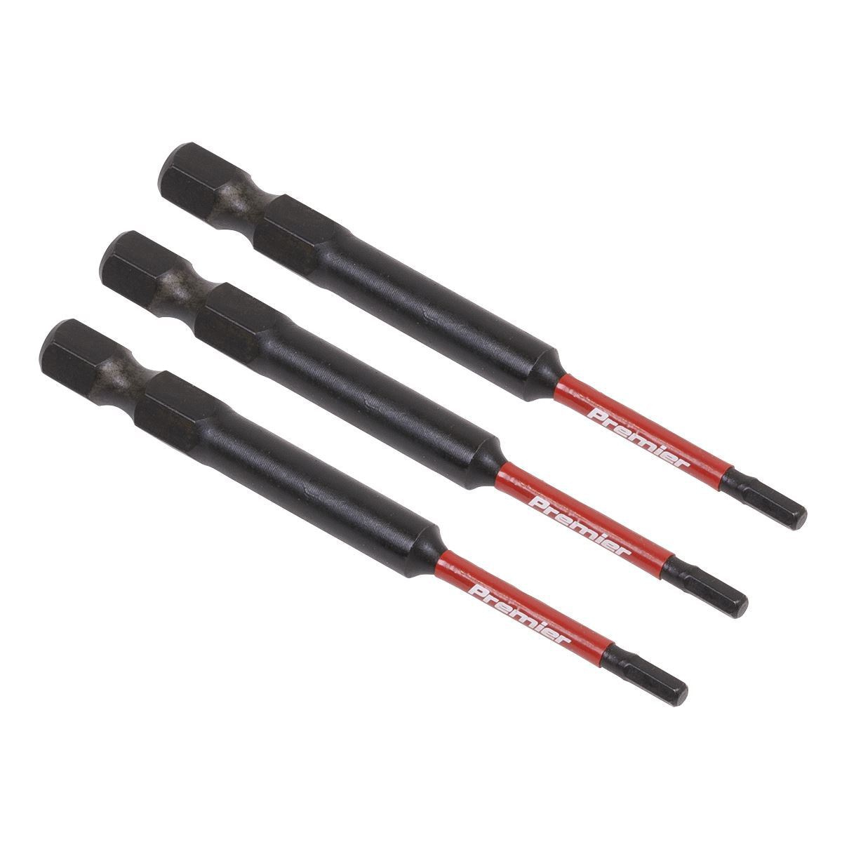 Sealey AK8260 Hex 2.5mm Impact Power Tool Bits 75mm - 3pc