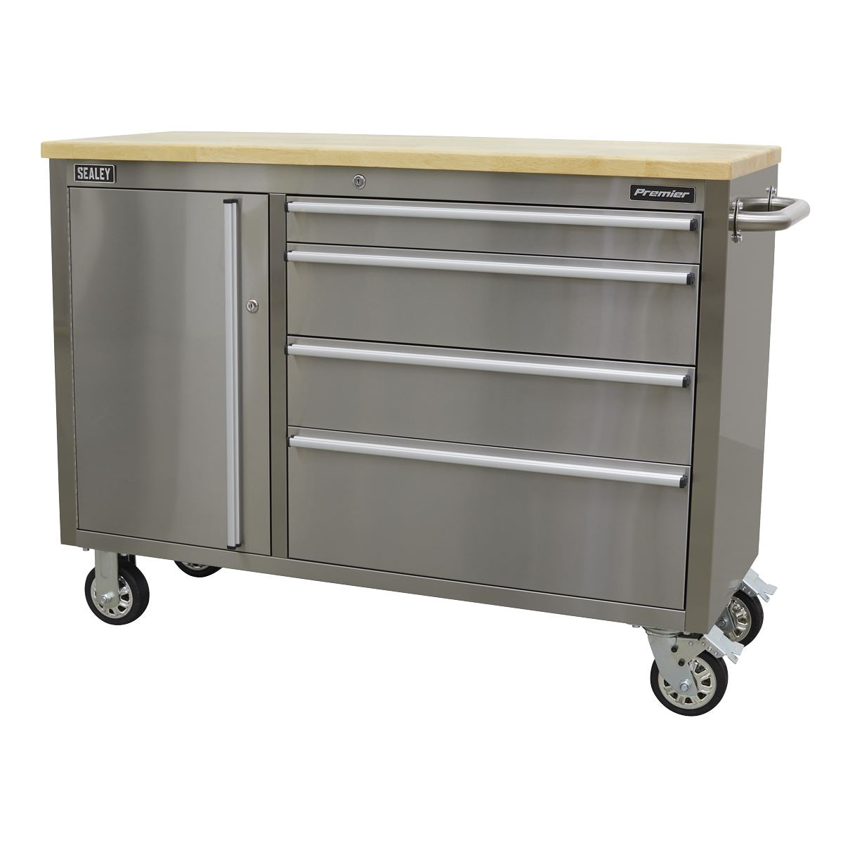 Sealey AP4804SS Mobile Stainless Steel Tool Cabinet 4 Drawer