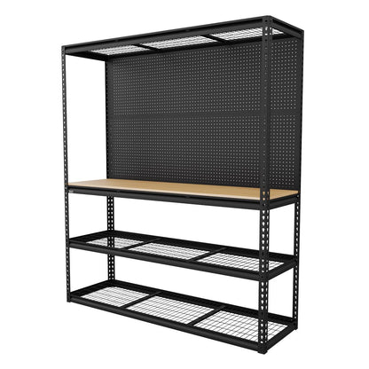 Sealey APMWB1 Heavy-Duty Modular Workbench with Racking & Pegboard 300kg Capacity Per Level 1820mm