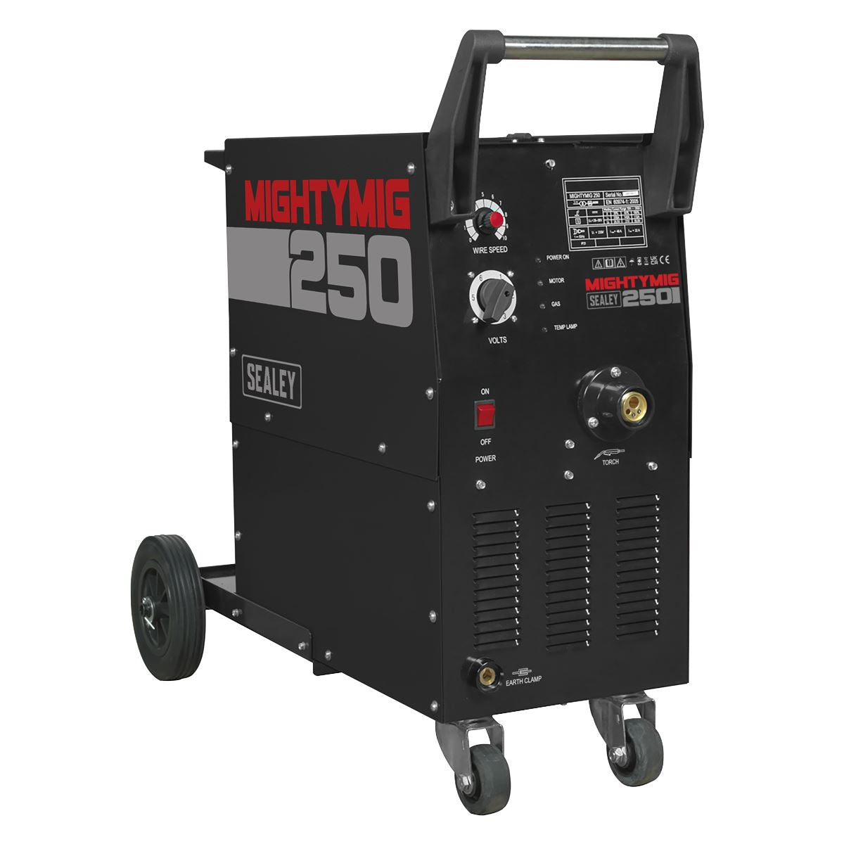 Sealey MIGHTYMIG250 Professional Gas/Gasless MIG Welder 250A with Euro Torch