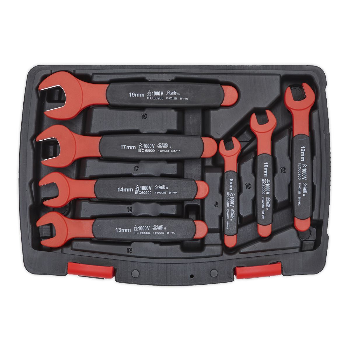 Sealey AK63171 Insulated Open-End Spanner Set 7pc VDE Approved