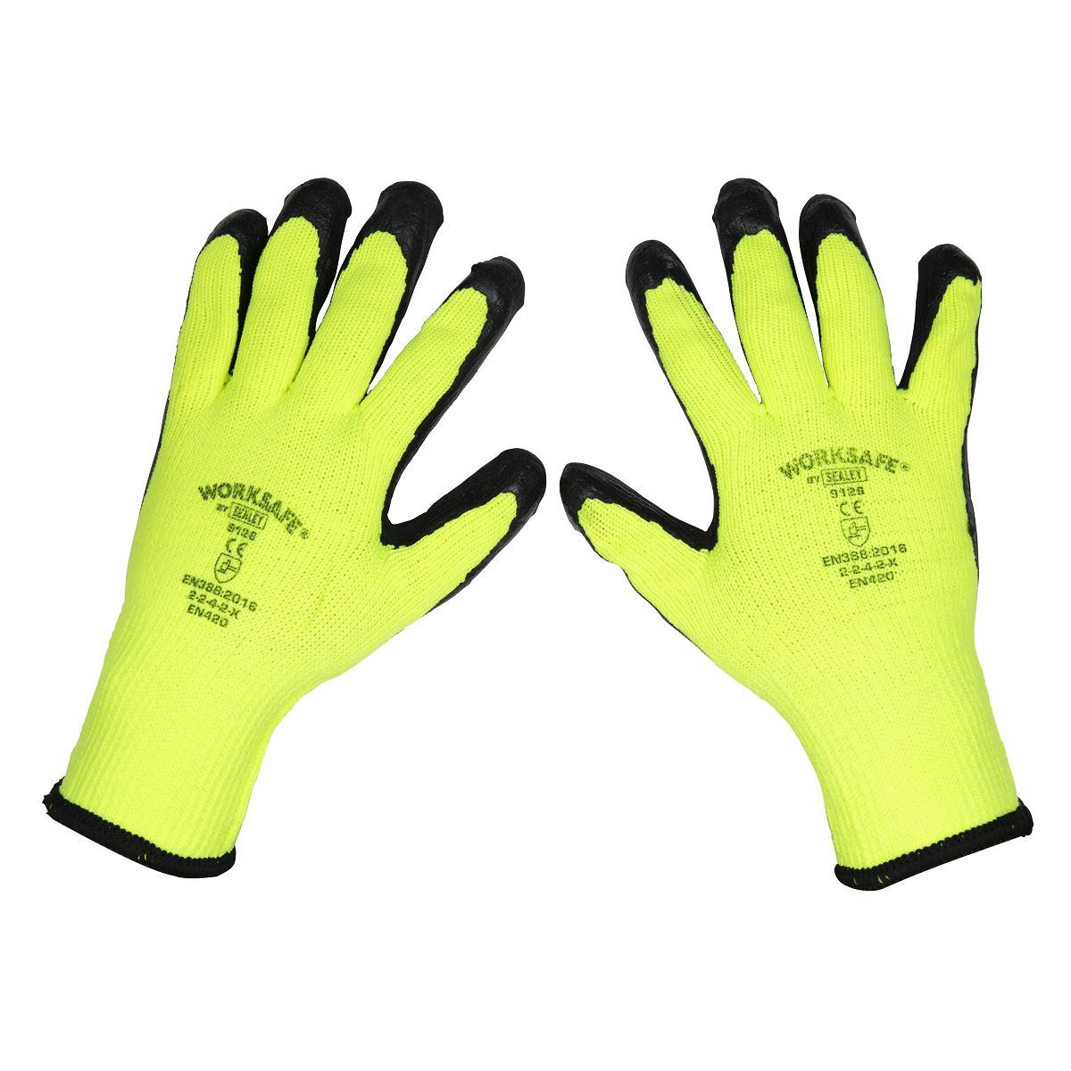 Sealey TSP126/6 Thermal Super Grip Gloves (Large) - Pack of 6 Pairs