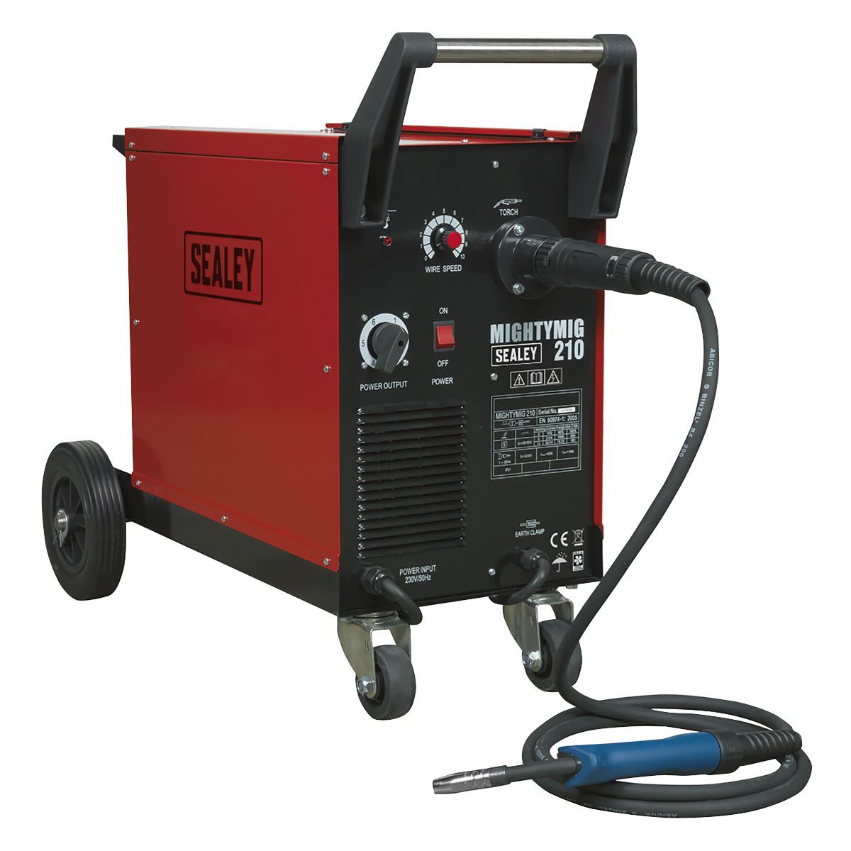 Sealey MIGHTYMIG210 Professional Gas/Gasless MIG Welder 210A with Euro Torch