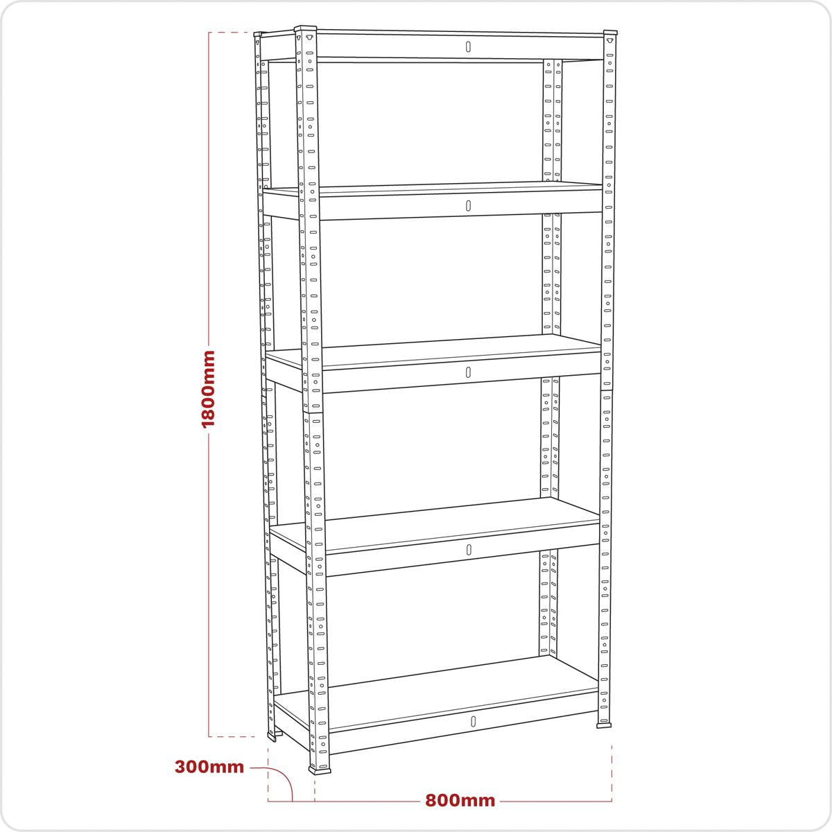 Sealey AP6150GS Racking Unit 5 Shelf 150kg Capacity Per Level