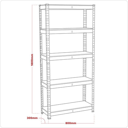 Sealey AP6150GS Racking Unit 5 Shelf 150kg Capacity Per Level