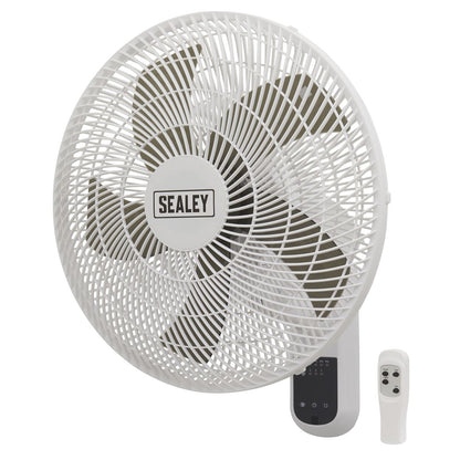 Sealey SWF16WR Wall Fan 3 - Speed 16" with Remote Control 230V