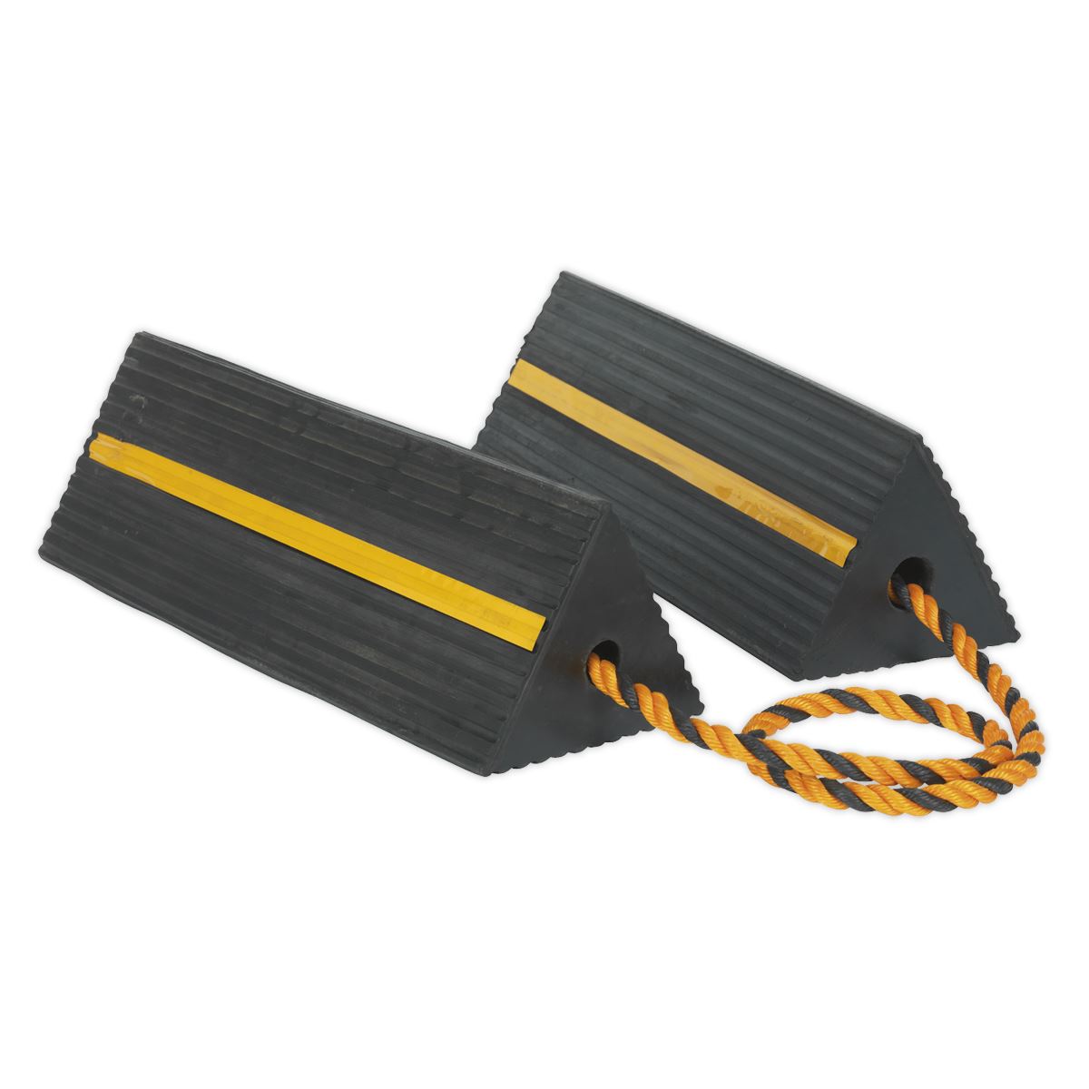 Sealey WC11 Heavy-Duty Rubber Wheel Chocks - Pair