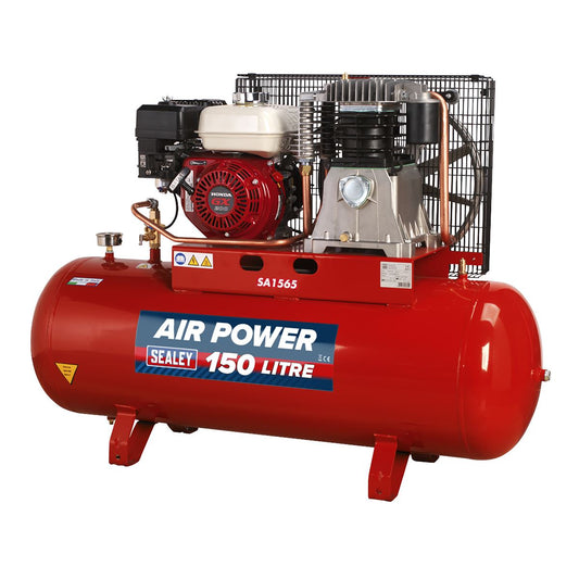 Sealey SA1565 Air Compressor 150L Belt Drive Petrol Engine 6.5hp