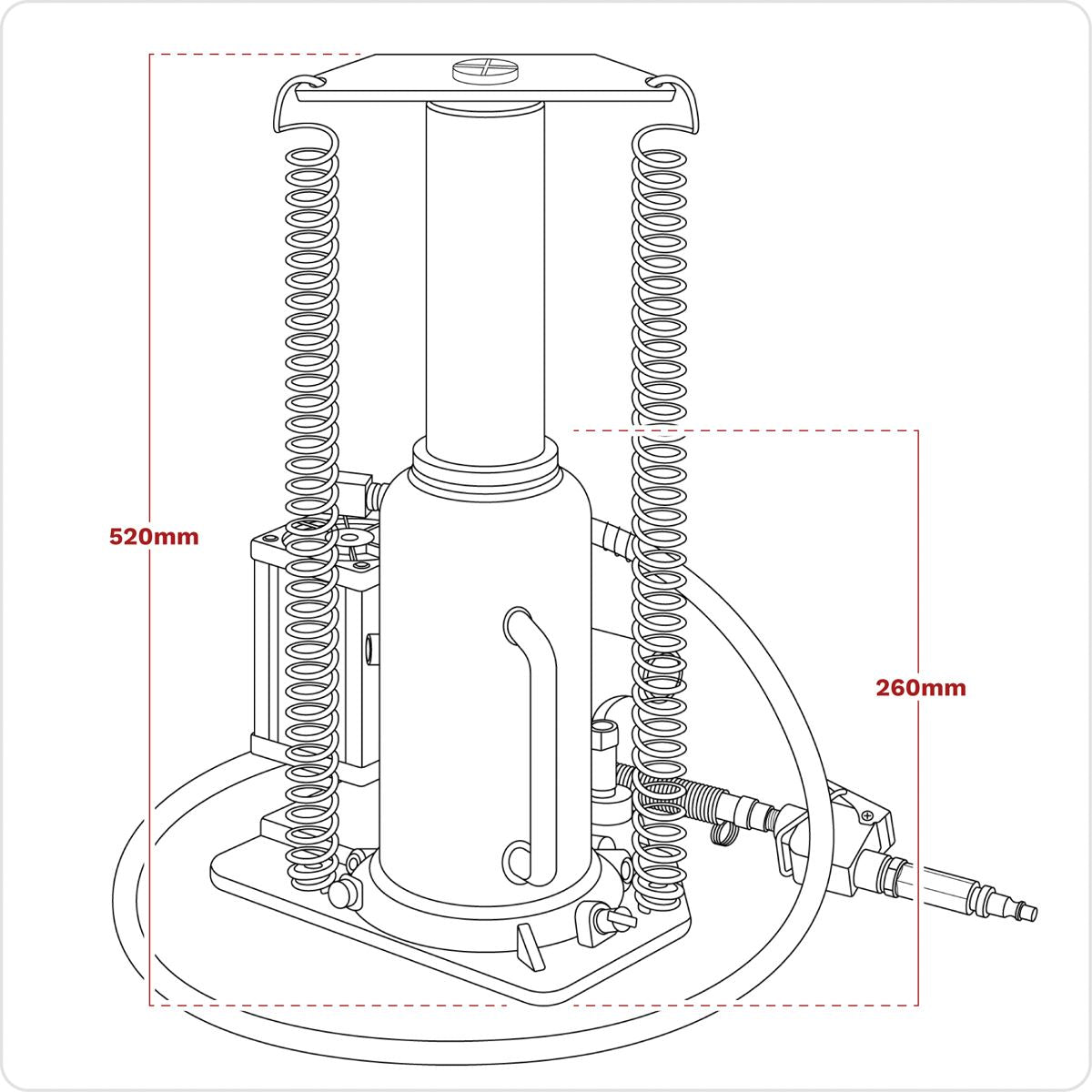 Sealey YAJ18S Air Operated Hydraulic Bottle Jack 18 Tonne