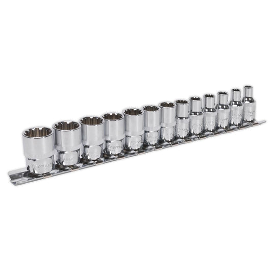 Sealey AK69813 Socket Set 13pc 1/4"Sq Drive Total Drive®