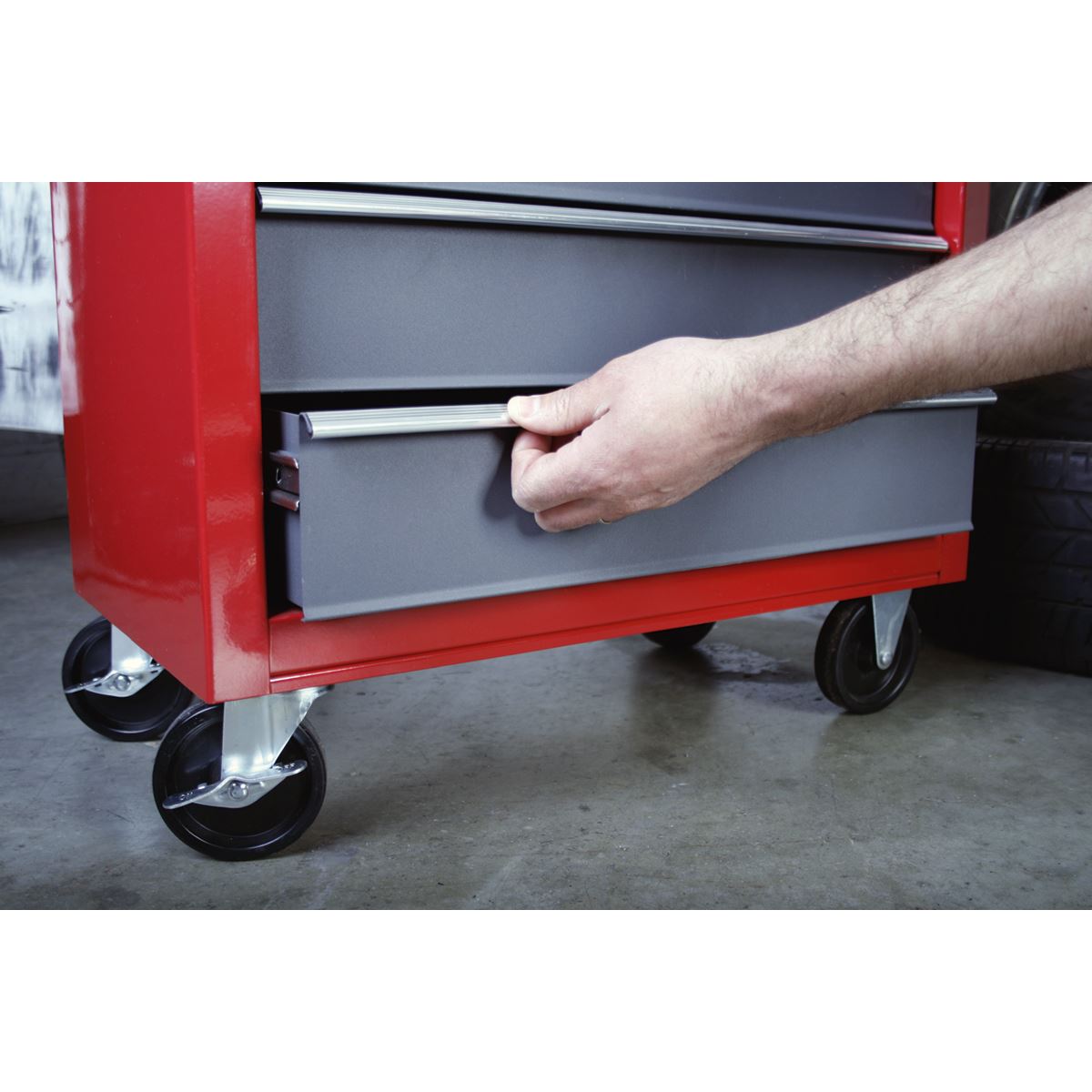 Sealey AP22505BB Rollcab 5 Drawer with Ball-Bearing Slides - Red/Grey