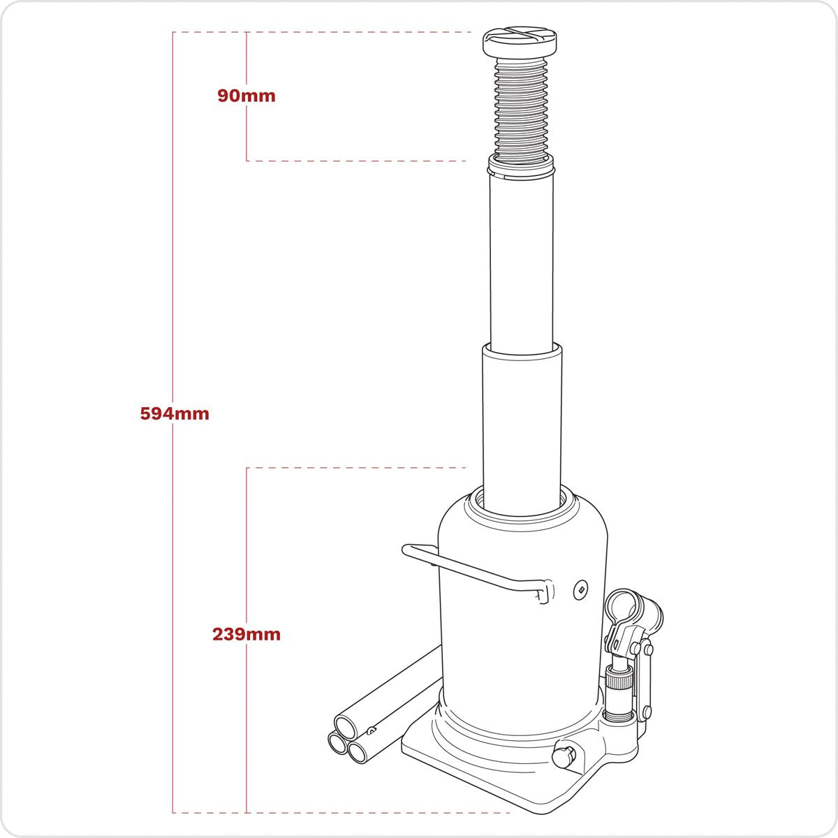 Sealey PTBJ12S Viking Telescopic Bottle Jack 12 Tonne