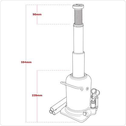 Sealey PTBJ12S Viking Telescopic Bottle Jack 12 Tonne