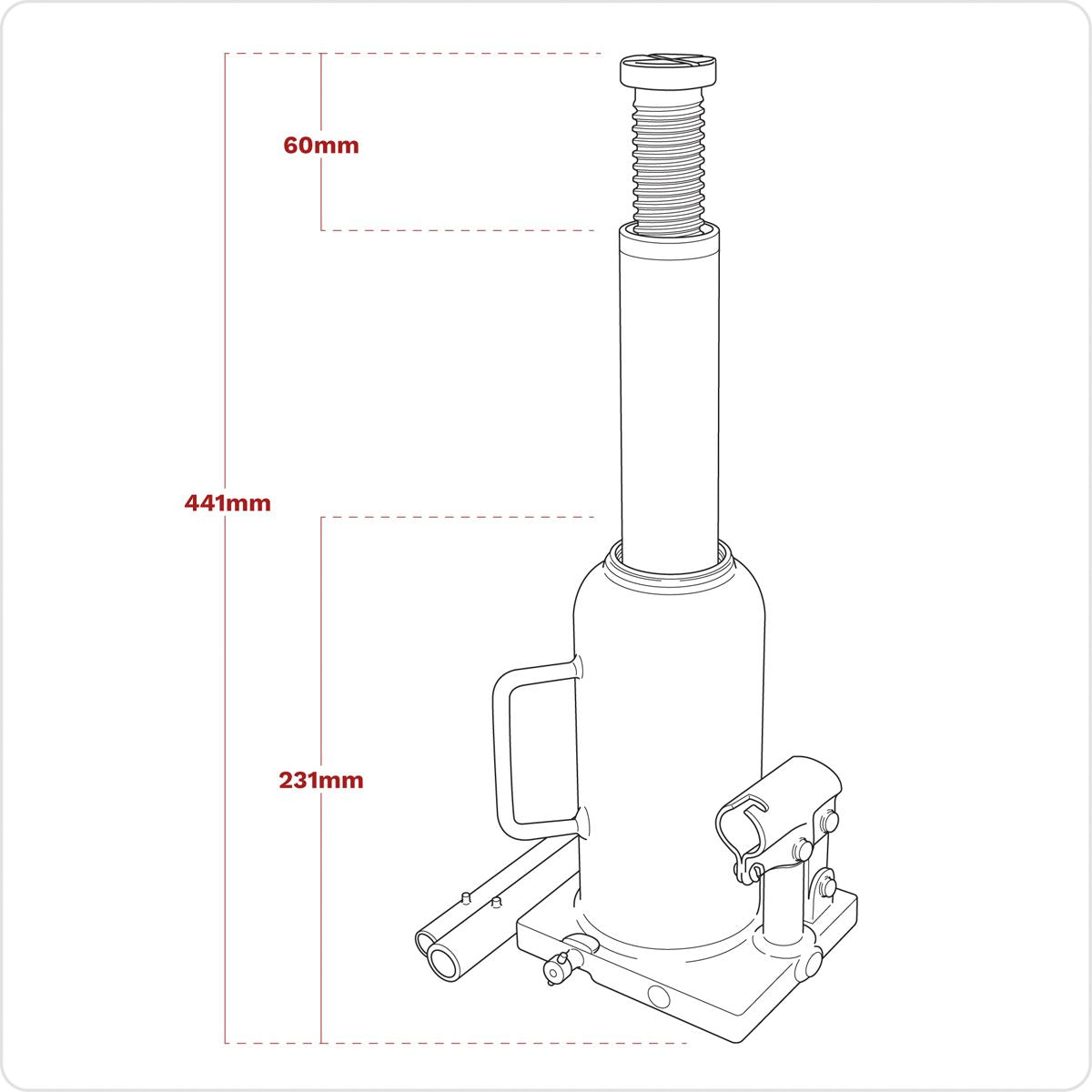 Sealey PBJ12S Viking Bottle Jack 12 Tonne