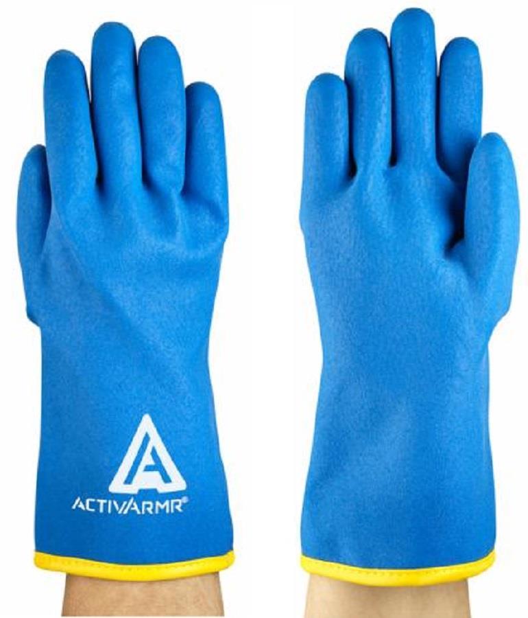 1 - 6 Pairs Ansell ActivArmr 97 - 681 PVC Waterproof Thermal Gloves