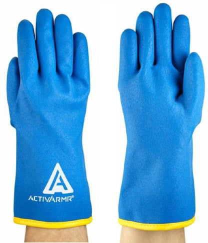 1 - 6 Pairs Ansell ActivArmr 97 - 681 PVC Waterproof Thermal Gloves