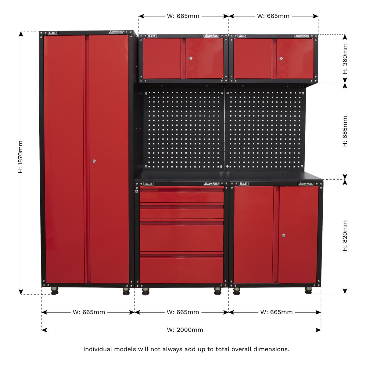 Sealey APMS80COMBO3 American PRO® 2.0m Storage System