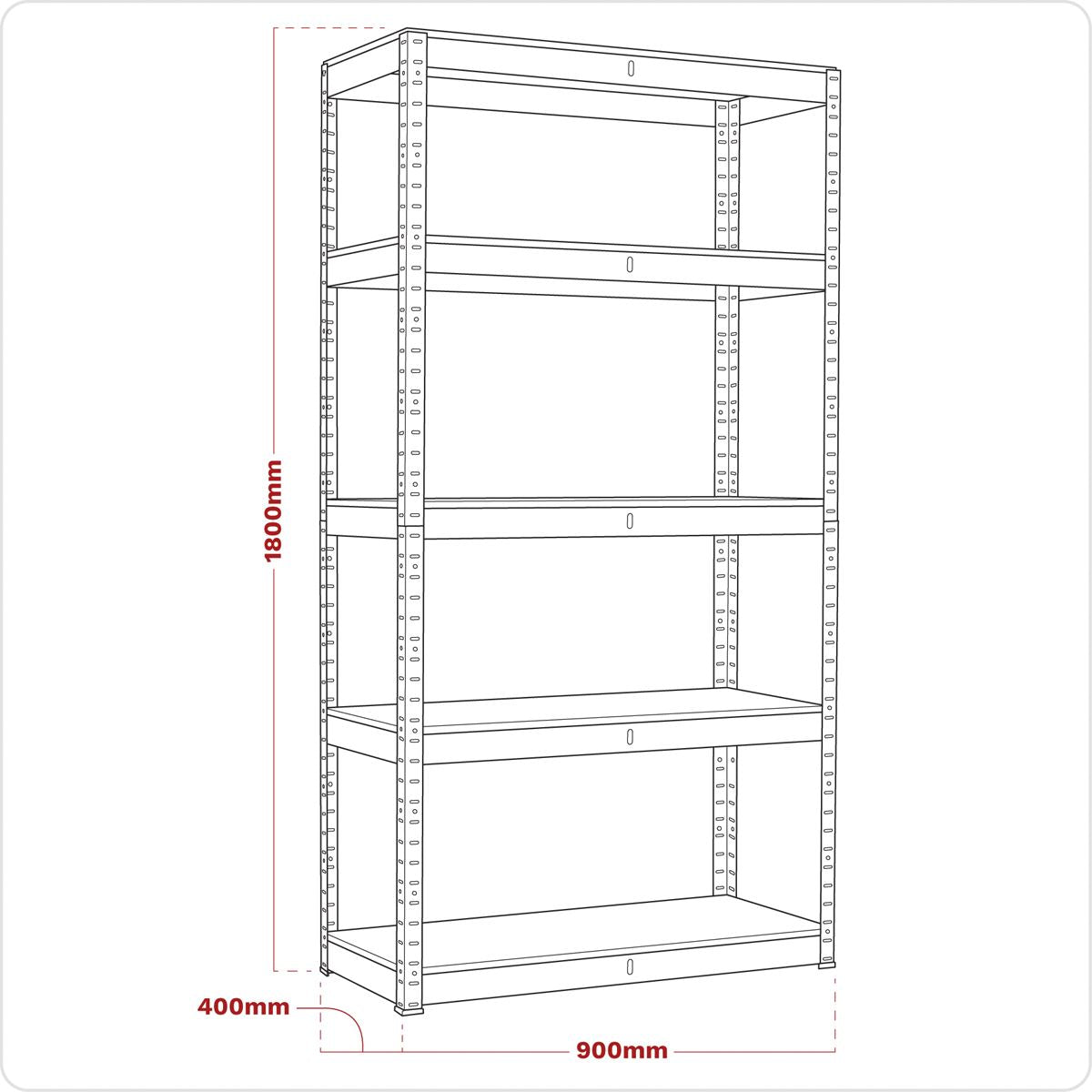 Sealey AP6350 Racking Unit with 5 Shelves 350kg Capacity Per Level