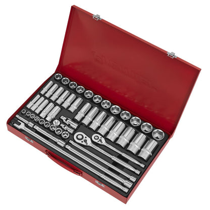 Sealey AK6942 Socket Set 50pc 3/8" & 1/2"Sq Drive 6pt WallDrive® - Metric