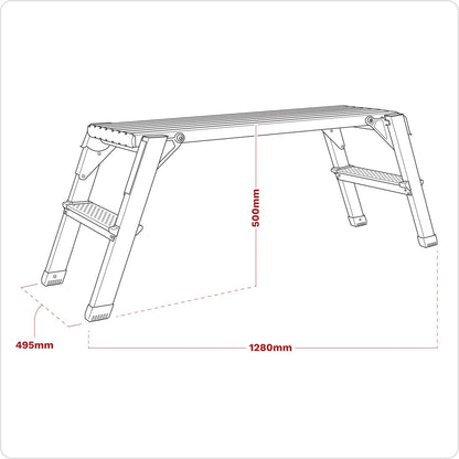 Sealey APS2 Aluminium Folding Platform 2-Tread EN 131-4