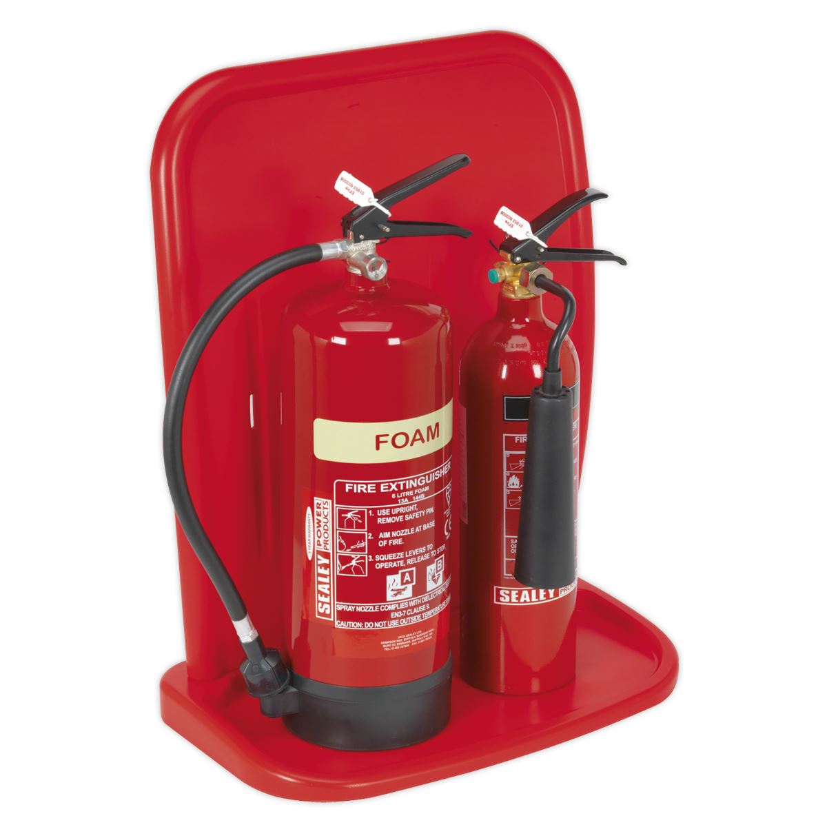 Sealey SFEH02 Fire Extinguisher Stand - Double