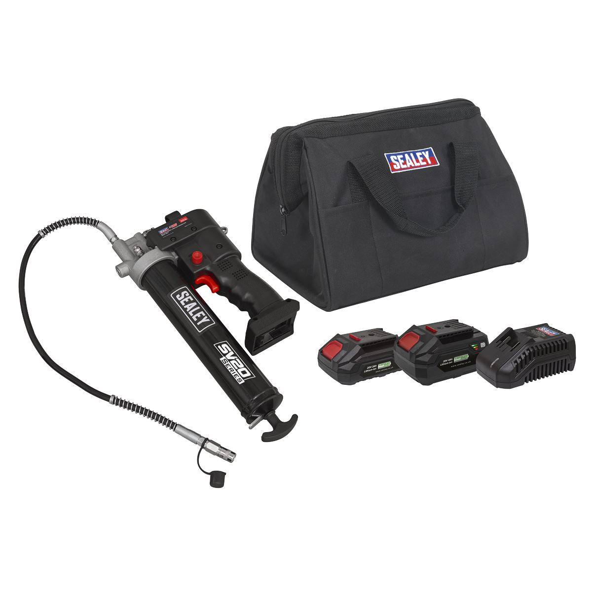 Sealey CP20VGRGKIT 20V SV20 Series Grease Gun Kit - 2 Batteries