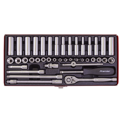 Sealey AK690 Socket Set 41pc 1/4"Sq Drive 6pt WallDrive® - Metric/Imperial