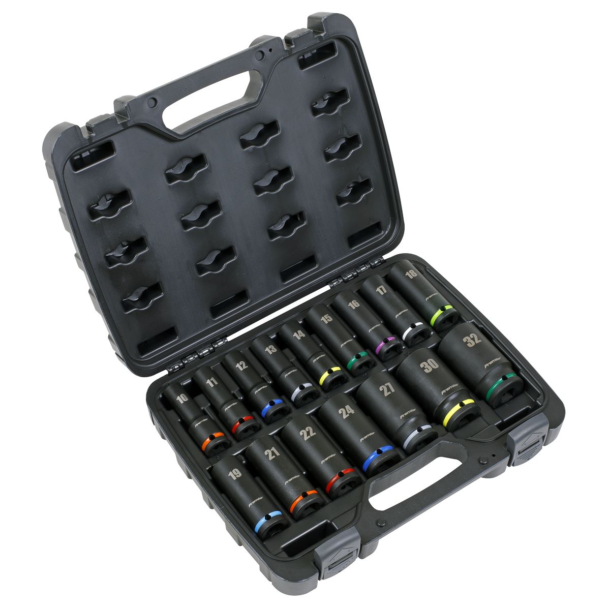 Sealey AK5818M Impact Socket Set 16pc 1/2"Sq Drive Deep Metric