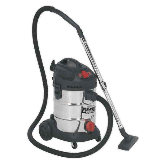 Sealey PC300SDAUTO Vacuum Cleaner Industrial 30L 1400W/230V Stainless Drum Auto Start