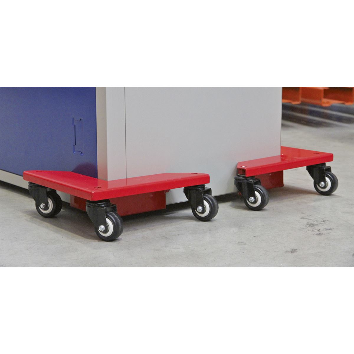 Sealey CM4 Corner Transport Dollies Set of 4 - 150kg Capacity