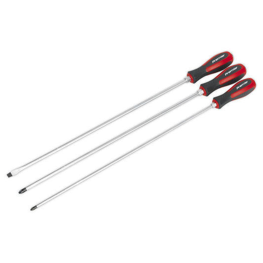 Sealey AK4935 Screwdriver Set 3pc Hammer-Thru 450mm