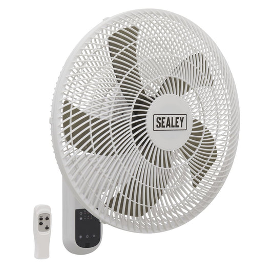 Sealey SWF16WR Wall Fan 3 - Speed 16" with Remote Control 230V