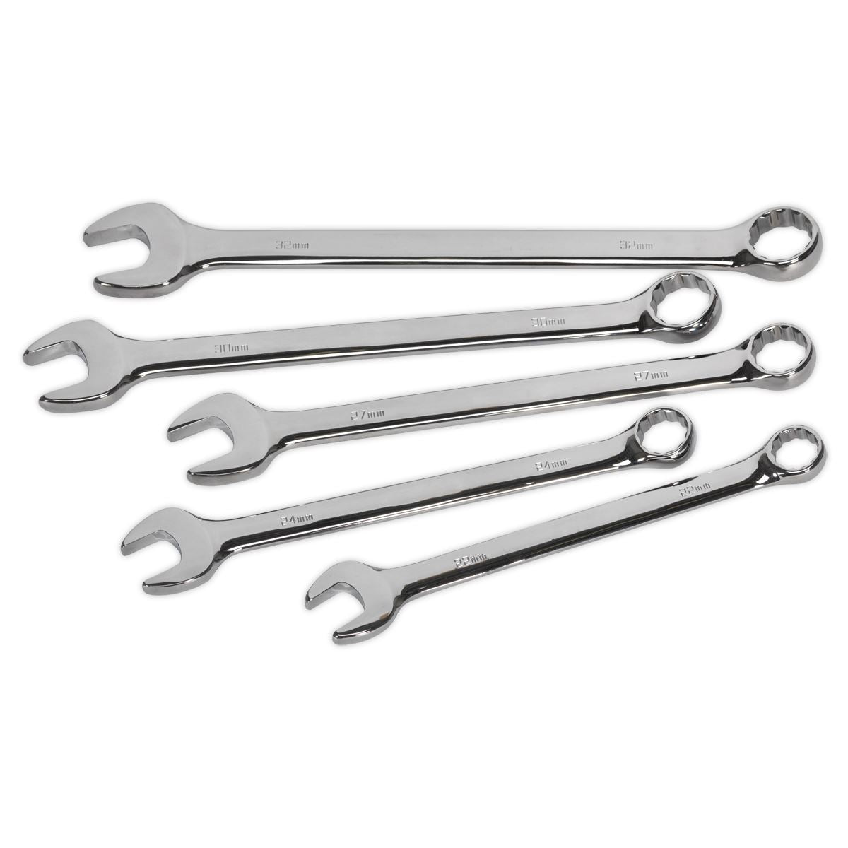 Sealey AK6329 Combination Spanner Set 5pc Jumbo Metric