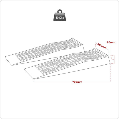 Sealey CAR3000LR Car Ramps Low Profile 1.5 Tonne Capacity per Ramp 3 Tonne Capacity per Pair