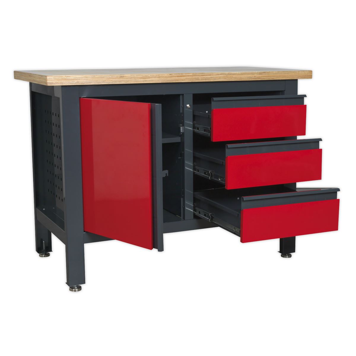 Sealey AP1372B Workstation with 3 Drawers & Cupboard