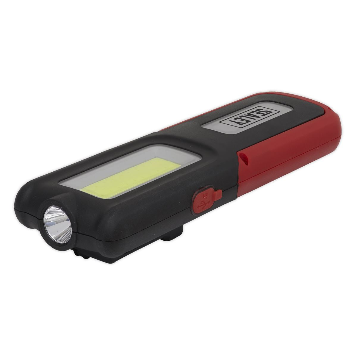 Sealey LED318R Rechargeable Inspection Light 5W COB & 3W SMD LED with Power Bank - Red