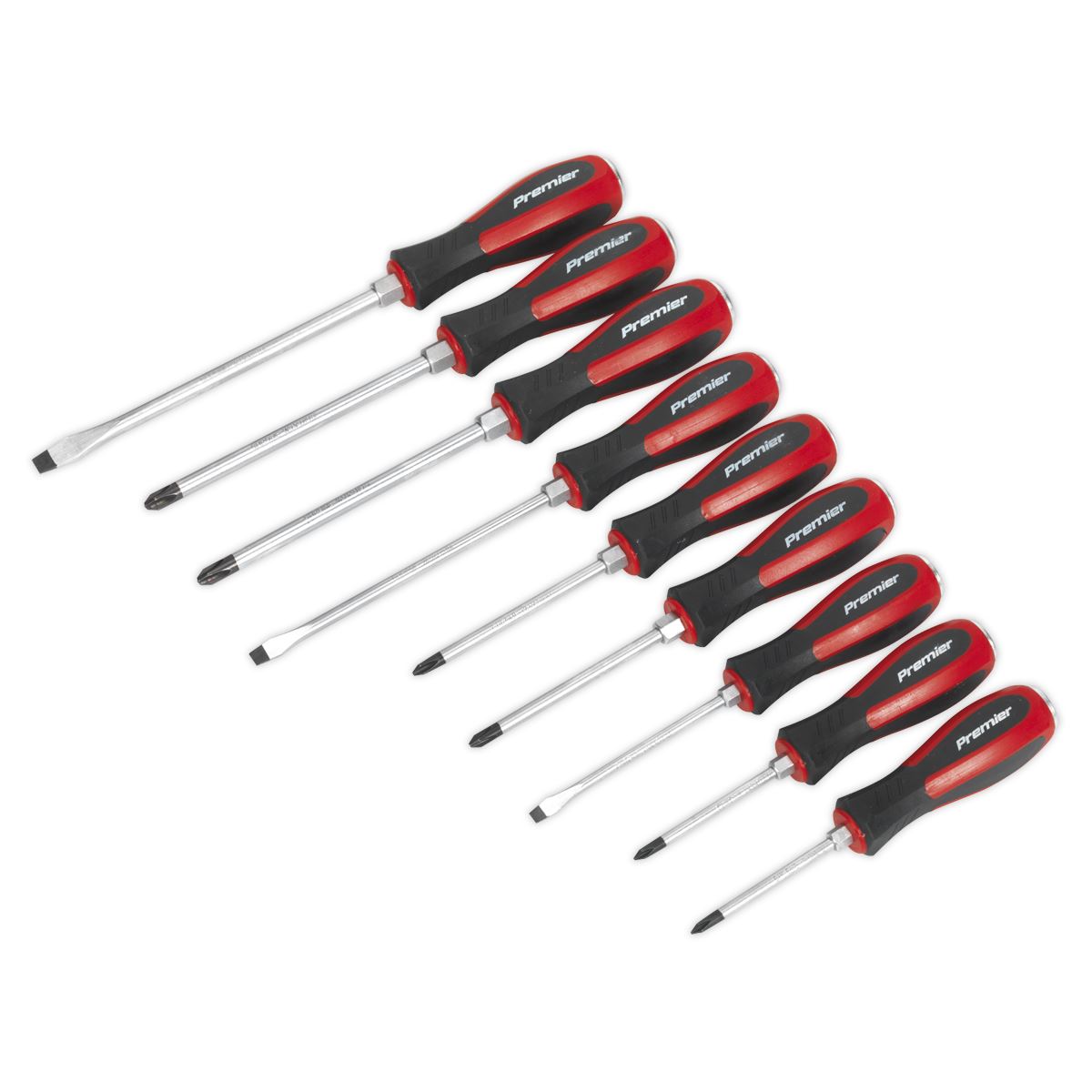 Sealey AK4934 Screwdriver Set 9pc Hammer-Thru