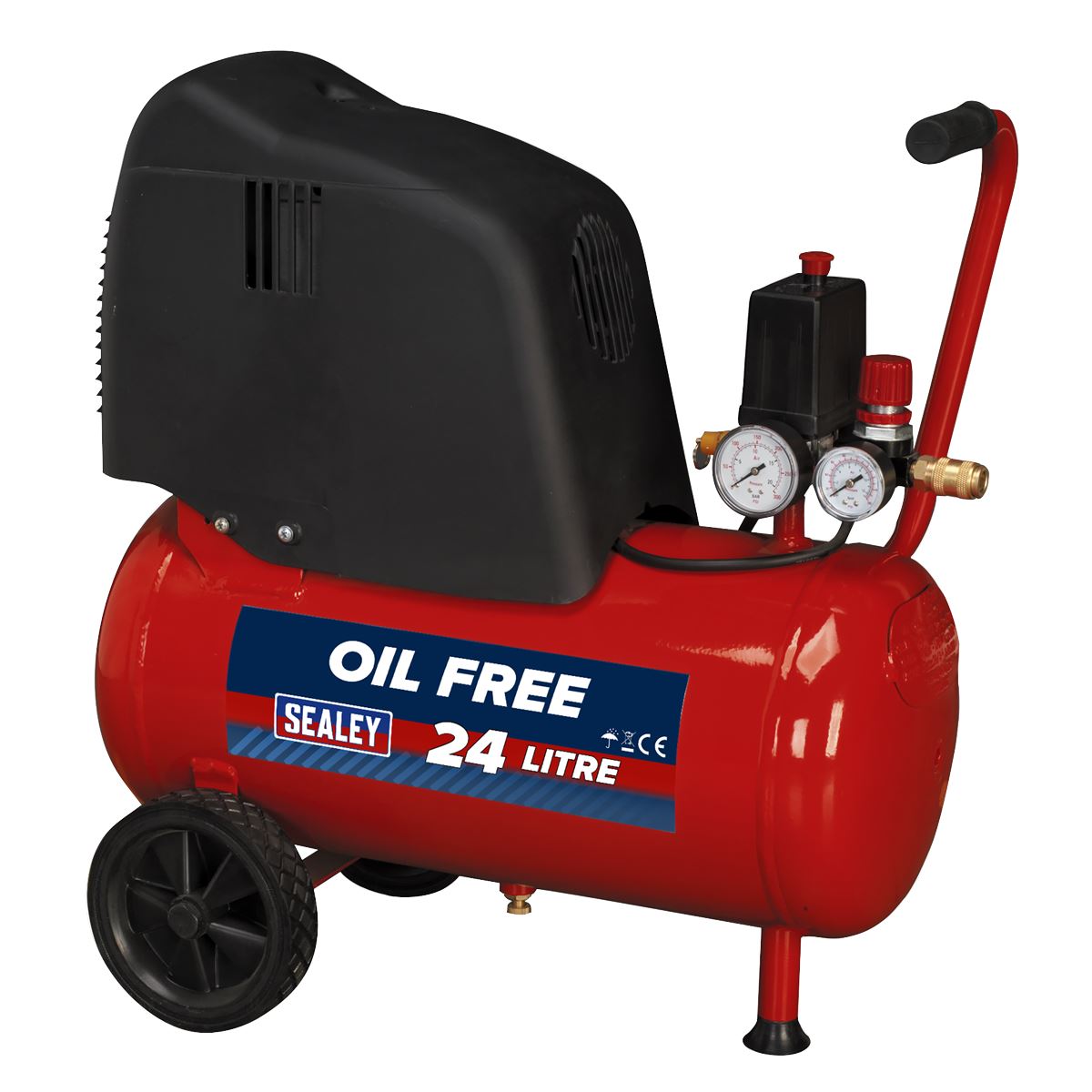 Sealey SAC02415 Air Compressor 24L Belt Drive 1.5hp Oil Free-McCormickTools