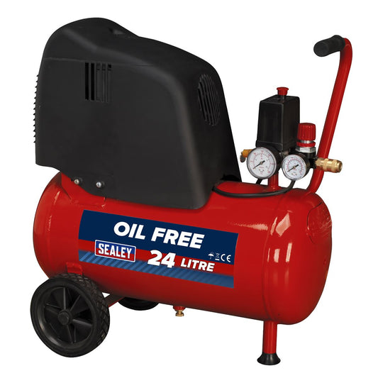 Sealey SAC02415 Air Compressor 24L Belt Drive 1.5hp Oil Free