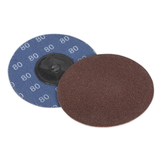 Sealey PTCQC7580 Quick-Change Sanding Disc Ø75mm 80Grit Pack of 10