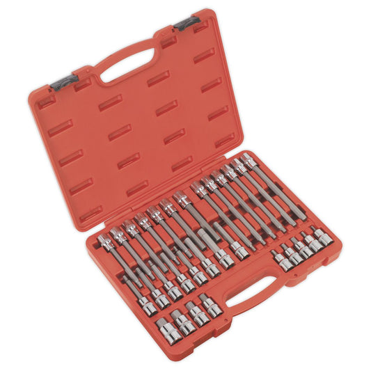 Sealey AK2196 Hex Socket Bit Set 30pc 1/2"Sq Drive