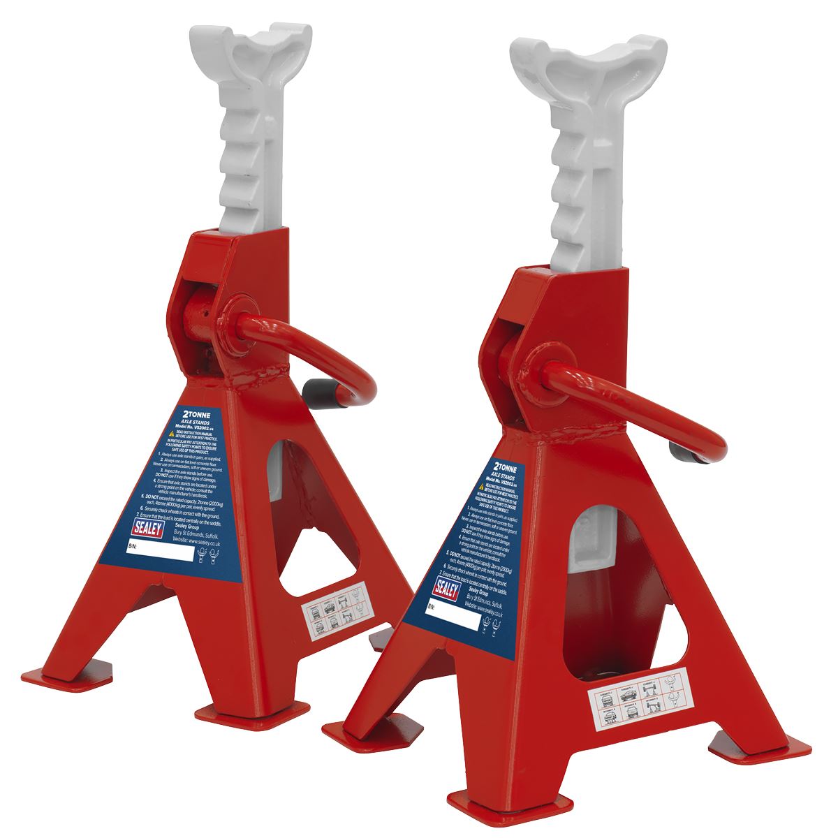 Sealey VS2002 Ratchet Type Axle Stands (Pair) 2 Tonne Capacity per Stand