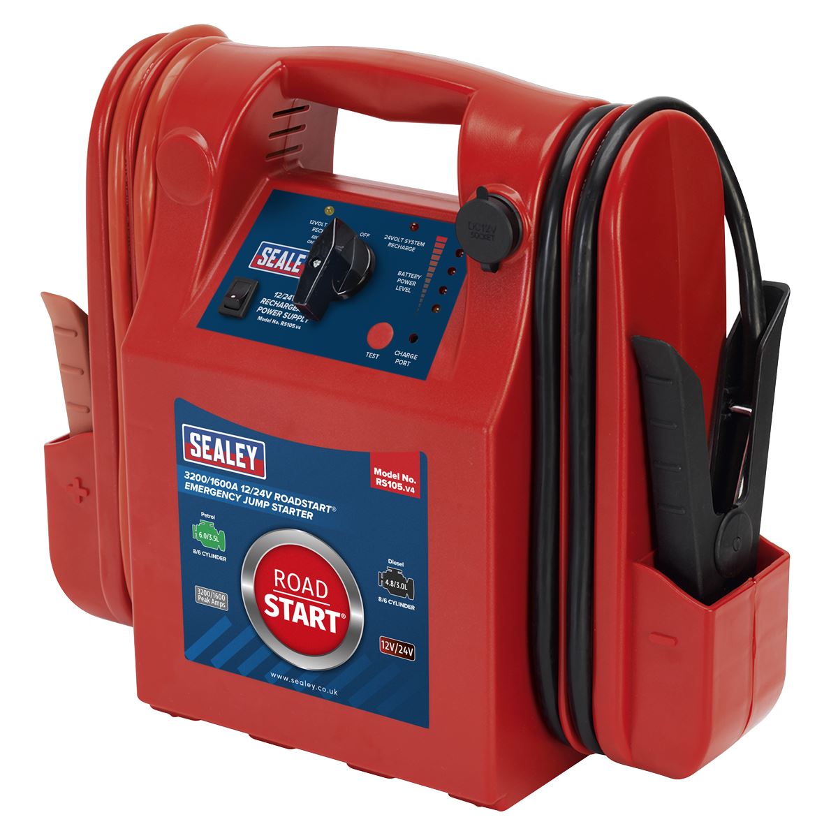 Sealey RS105 RoadStart® Emergency Jump Starter 12/24V 3200/1600 Peak Amps