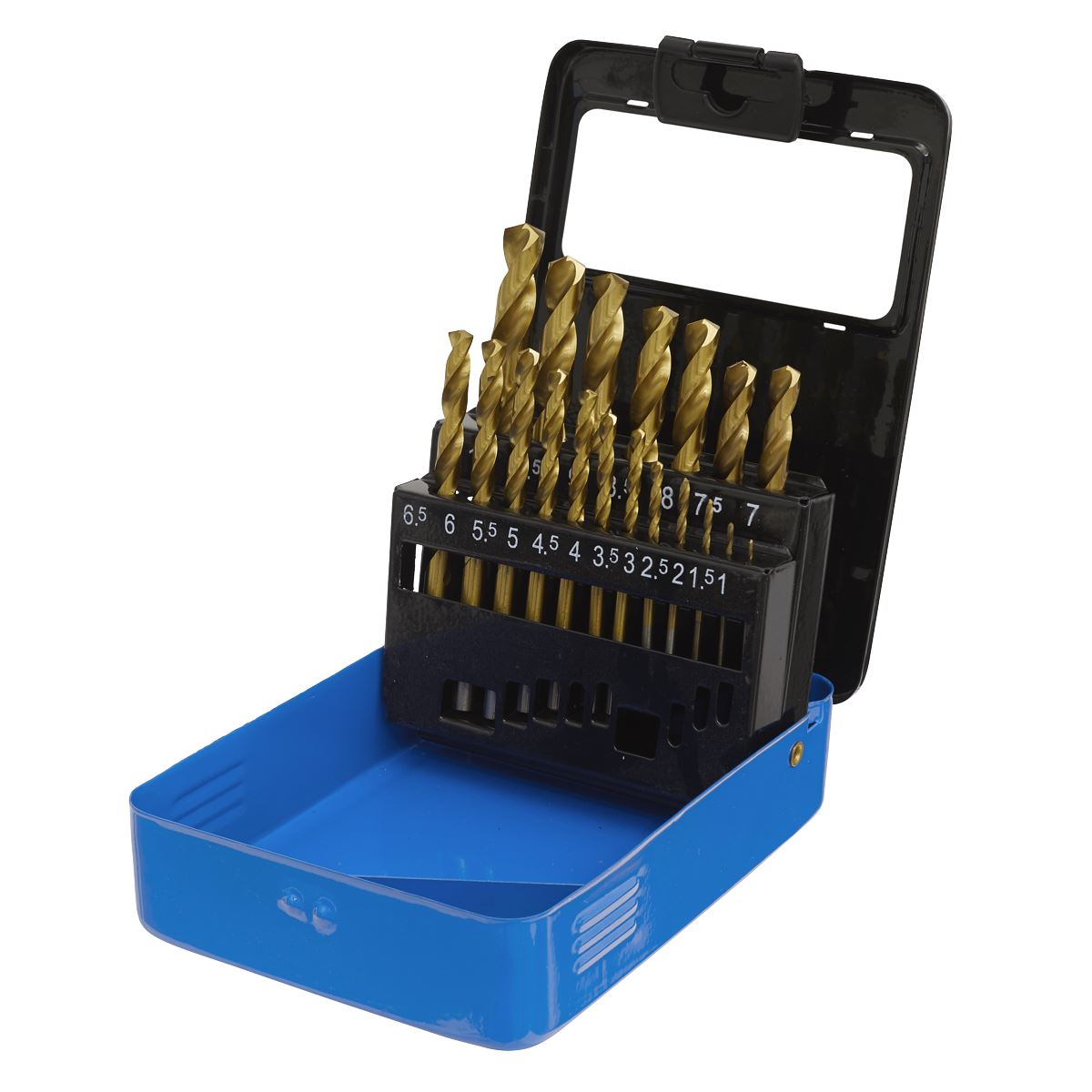 Sealey AK4719 HSS Fully Ground Drill Bit Set 19pc DIN 338 Metric