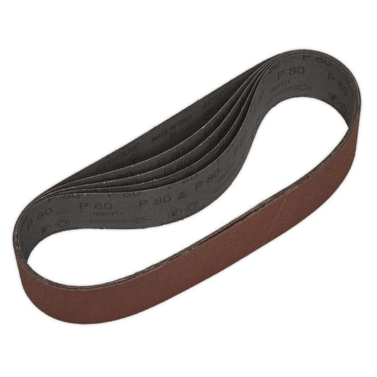 Sealey SB007 Sanding Belt 50 x 686mm 80Grit Pack of 5