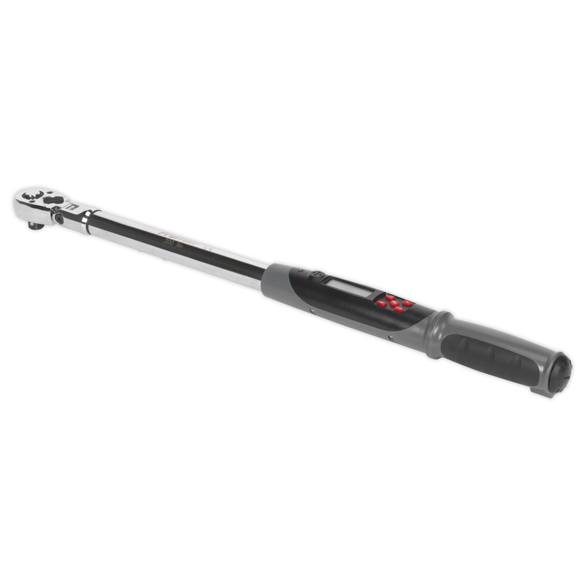 Sealey STW309 Angle Torque Wrench Flexi-Head Digital 1/2"Sq Drive 20-200Nm(14.7-147.5lb.ft)-McCormickTools