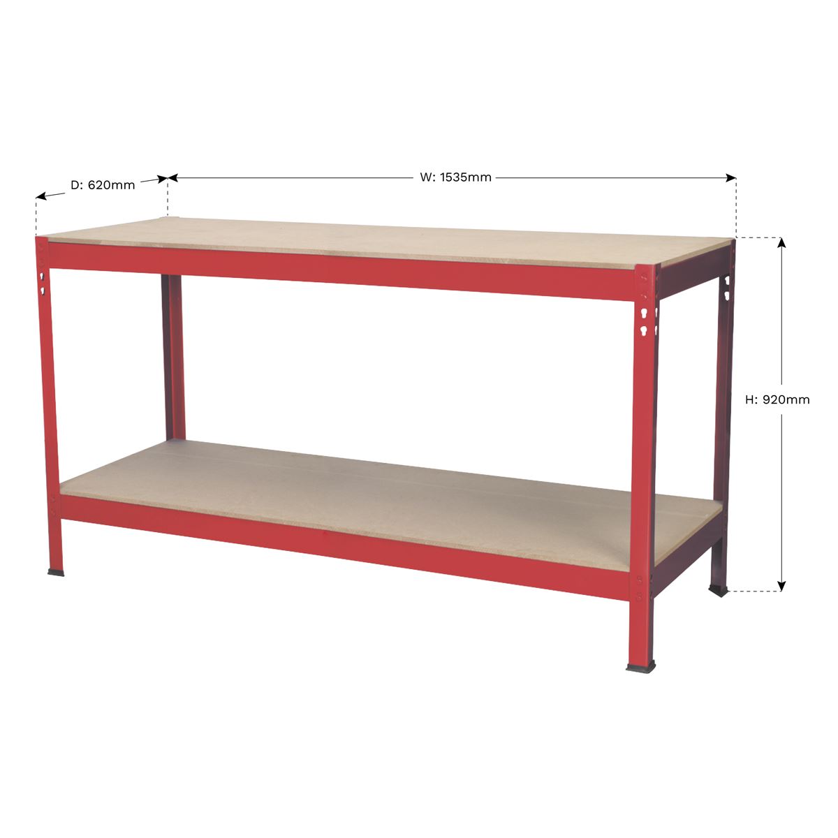 Sealey AP1535 Workbench 1.53m Steel Wooden Top