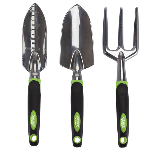 Draper 08992 Expert Aluminium Hand Fork and Trowel Set 3 Piece